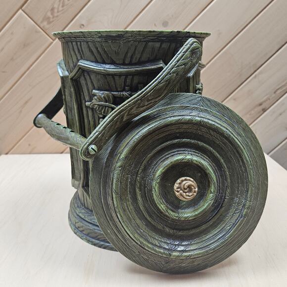 Vintage MCM 1960s Faux Wood Ice Bucket Cooler Barware Green Grapes w Handle - Picture 5 of 8